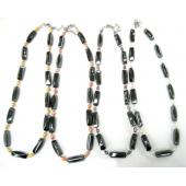 Assorted Colored Pearl Beads Hematite Stone Strands Necklace